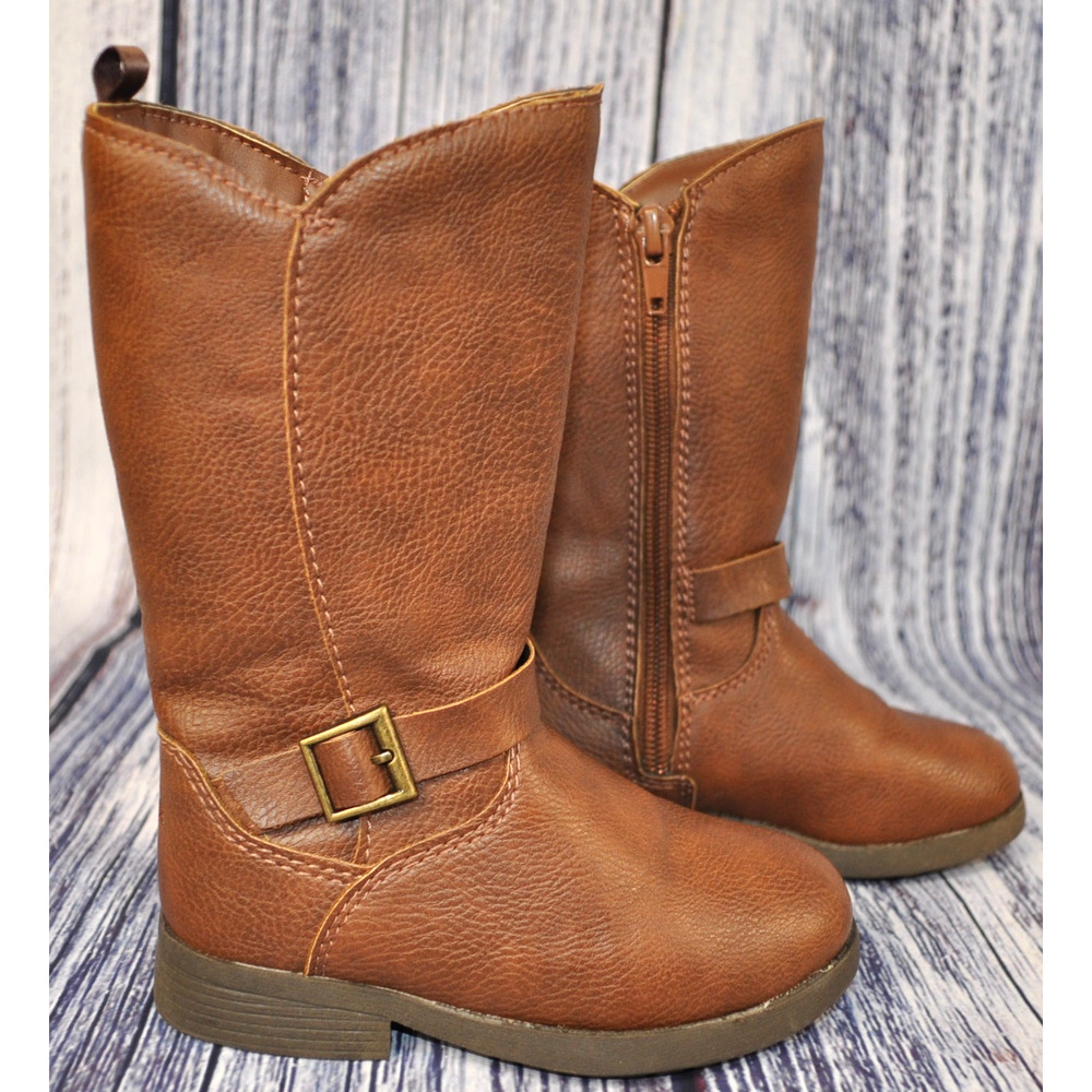 OshKosh B'gosh® Size 7 Lumi2-G Little Girl's Brown Knee High Riding Boots